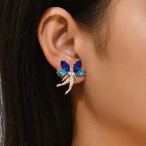 Y2K Grunge Fairycore Stainless Steel Gold Plate Rhinestone Fairy Earrings